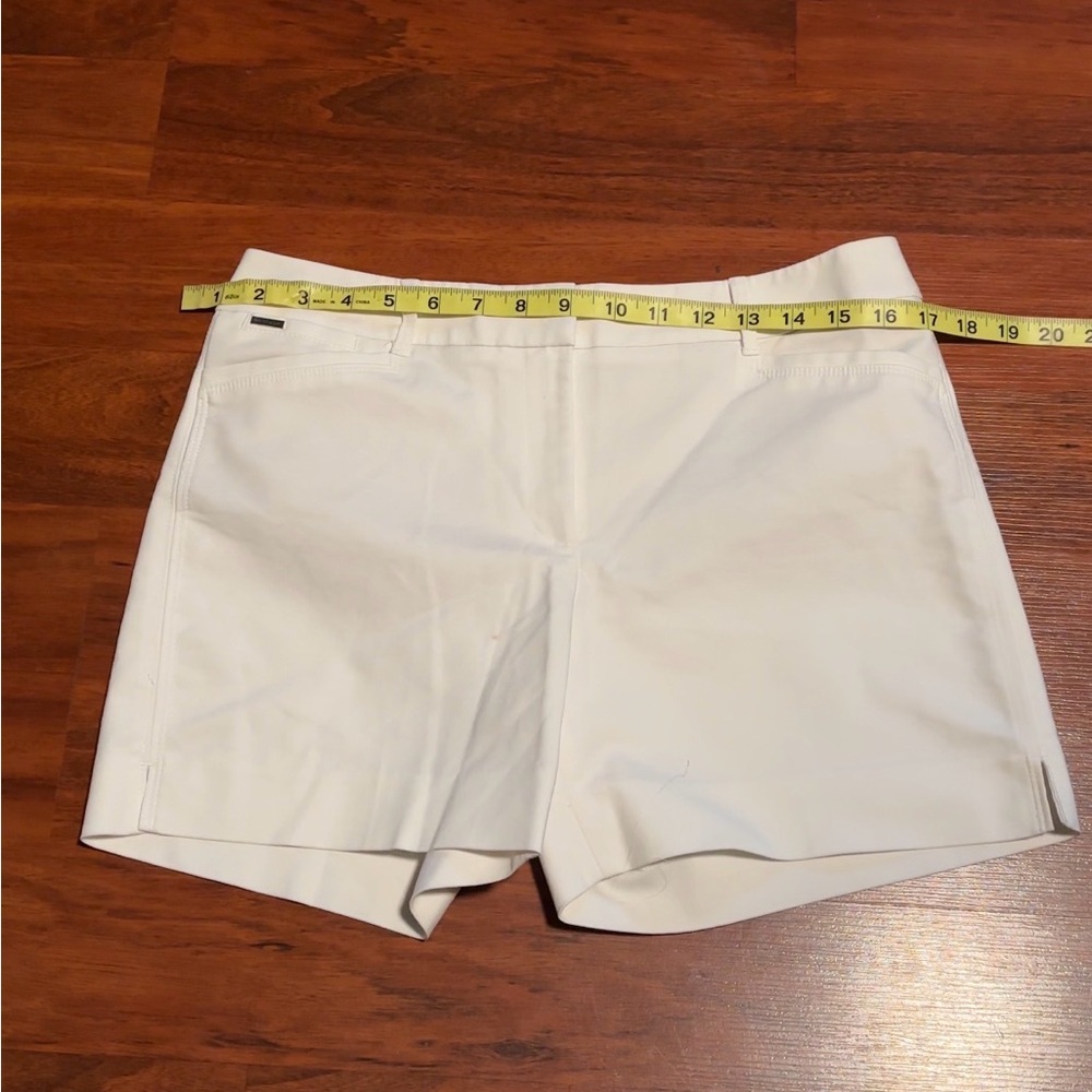WHBM Jeans White High-Waist Dress Shorts